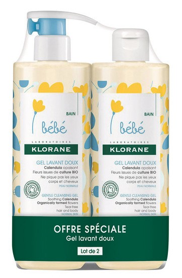 Klorane Bébé Gel Lavant Doux 500ml Lot de 2